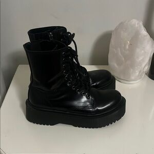 Jeffrey Campbell Black Platform Combat Boots